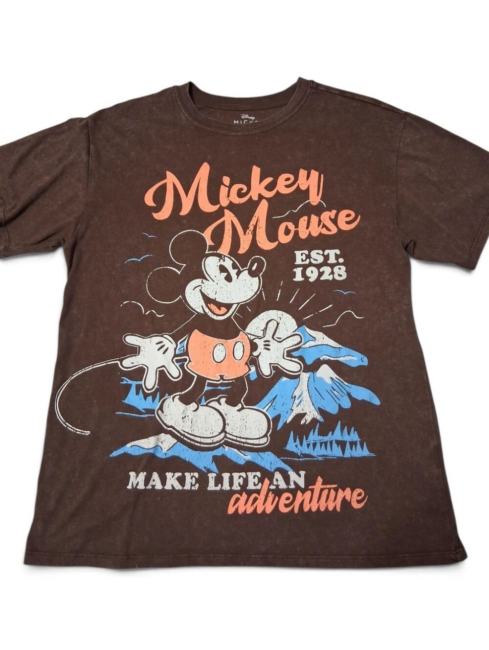 Disney Mickey Mouse Make Life an Adventure tee sz L distressed vintage look